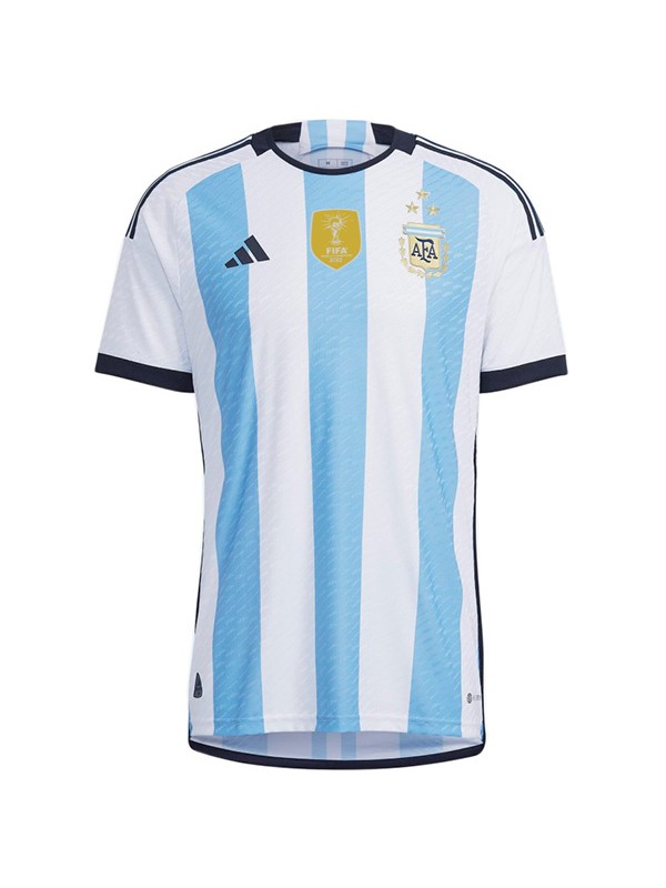 Argentine version joueur à domicile maillot champion de la coupe du monde 3 étoiles uniforme de football premier maillot de football pour hommes 2022-2023